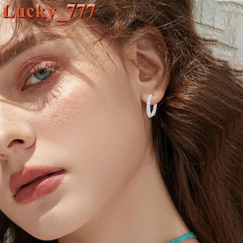 Luxury VVS Lab Grown Diamond Huggie Stud Earrings For Women Men 14K Solid Gold Hoop Earring Jewelry Party Gifts GRM Certified - view 6