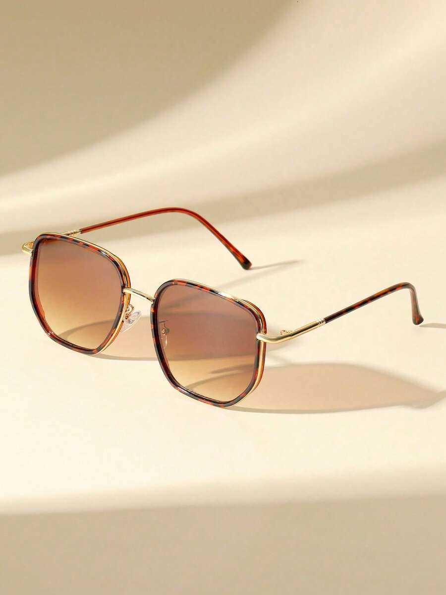 1pc Womens Copper Frame Retro Fashion Glasses Classic AllSeasonE legantS tyleS uitableF orG olfD rivingO utingsG iftC hoiceO utdoorA ctivitiesB eachP  - view 3
