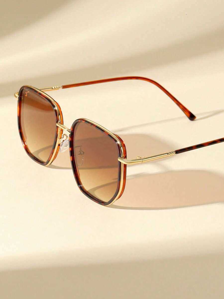 1pc Womens Copper Frame Retro Fashion Glasses Classic AllSeasonE legantS tyleS uitableF orG olfD rivingO utingsG iftC hoiceO utdoorA ctivitiesB eachP  - view 6