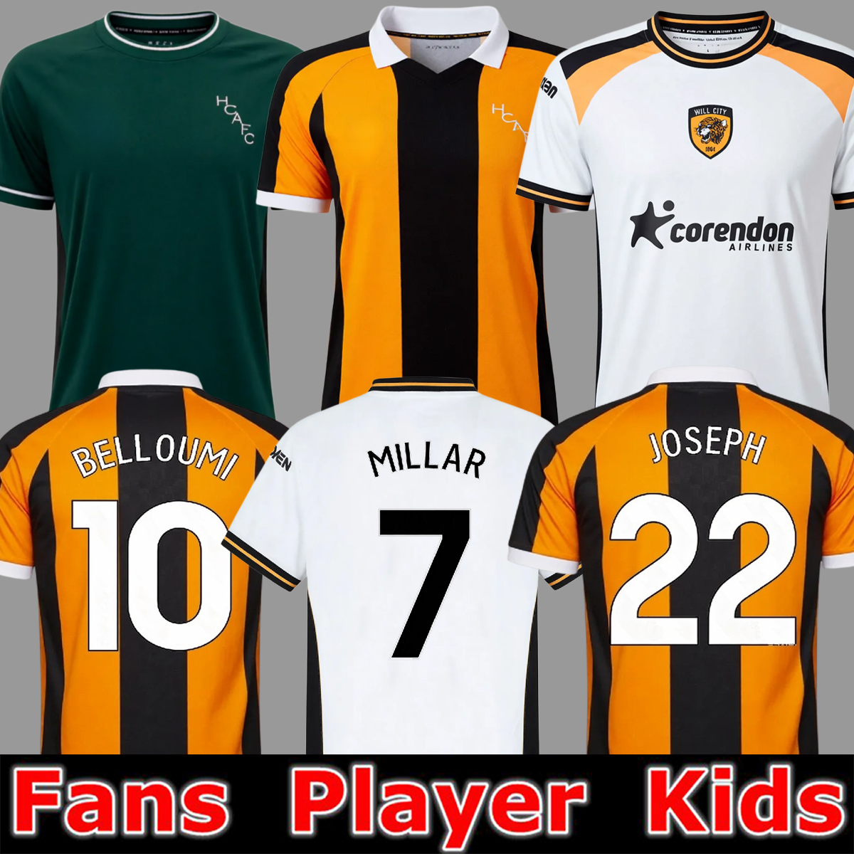 26 27 Hulls Citys Maglie Da Calcio Mcburnie Crooks Gelhardt Ndala Kamara Lundst…