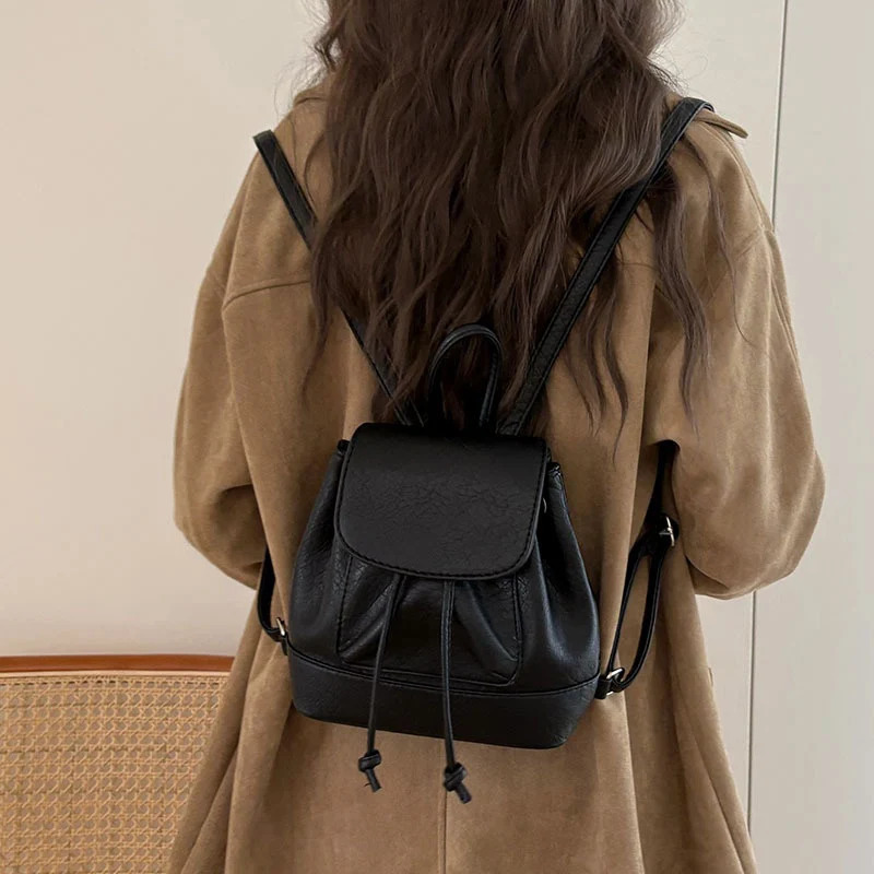 Fashion Women School Backpack Lady Versatile Mini Outdoor Travel Bag Female Daily Lightweight Commute Black Coffee Bag 260725 - view 4