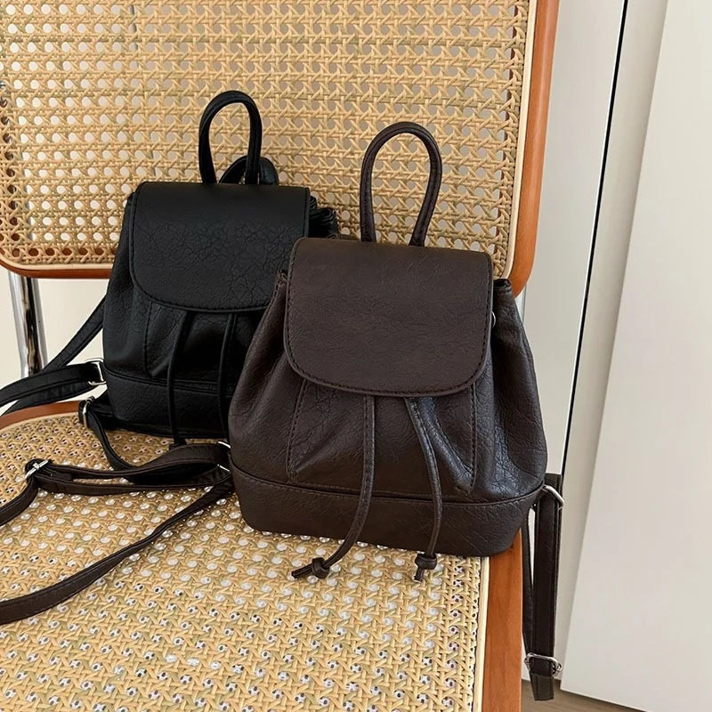 Fashion Women School Backpack Lady Versatile Mini Outdoor Travel Bag Female Daily Lightweight Commute Black Coffee Bag 260725 - view 6