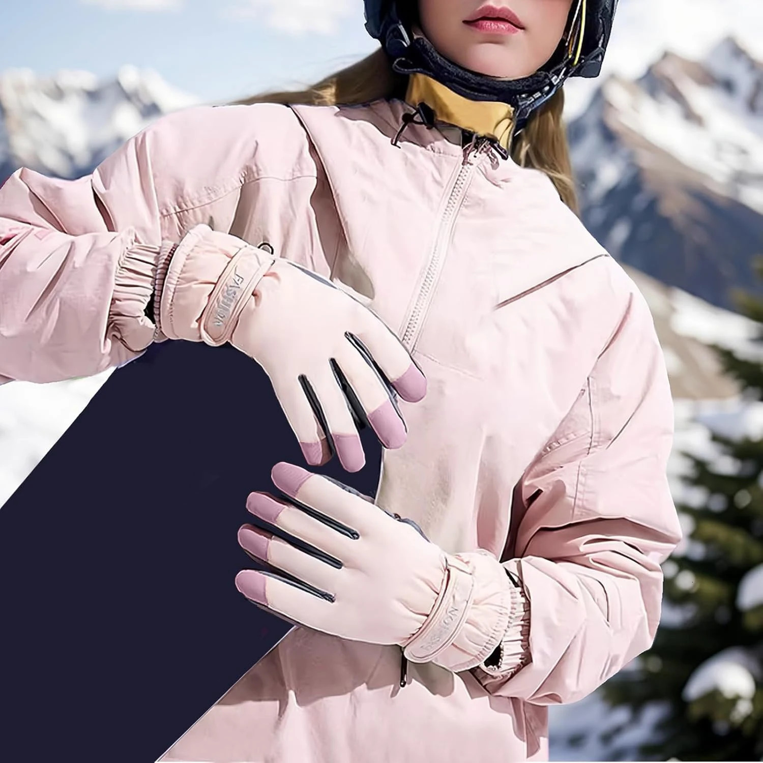 TRALOW Snow Gloves for Women Waterproof Touchscreen Winter Warm For Ski Snowboarding Hiking cycling Driving Mountain Climbing 260725BJ - view 6