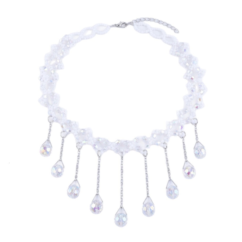 New luxury ultra shiny fairy like pearl crystal tassel neckl - view 6