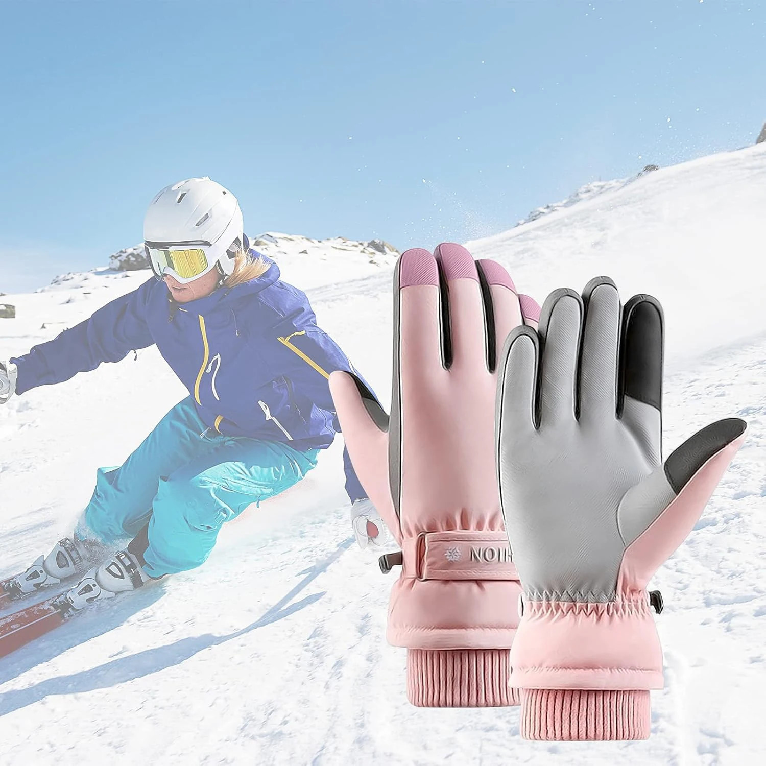 TRALOW Snow Gloves for Women Waterproof Touchscreen Winter Warm For Ski Snowboarding Hiking cycling Driving Mountain Climbing 260725BJ - view 7
