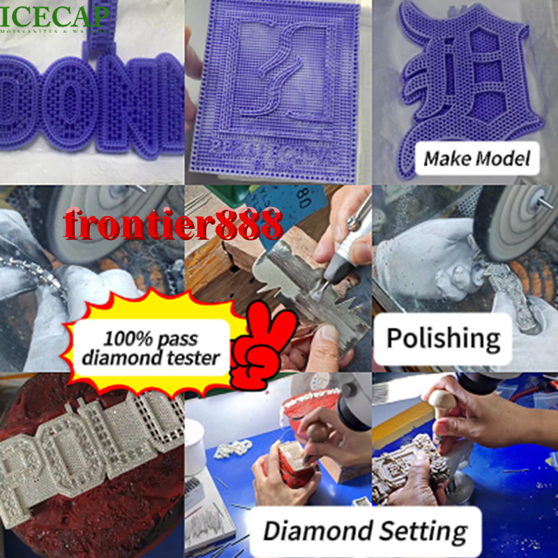 Custom Iced Out Name Pendant for Rapper, High Shine Real Lab Grown Moissanite Diamond Charm, Personalized Initial Letter Hip Hop Pendant - view 8