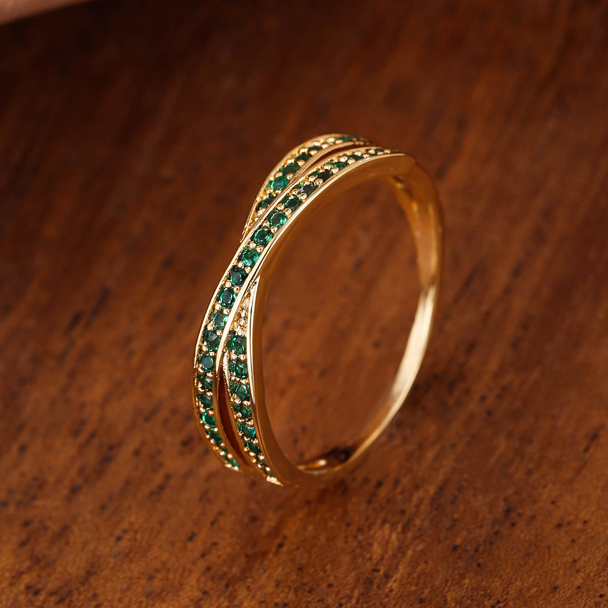 Luxury Copper Cross Shape Cubic Zirconia Ring for Men Women Sparkling 18K Real Gold Plated Couple Rings CZ Crystal Lovers Rings Elegant Noble Diamond - view 6