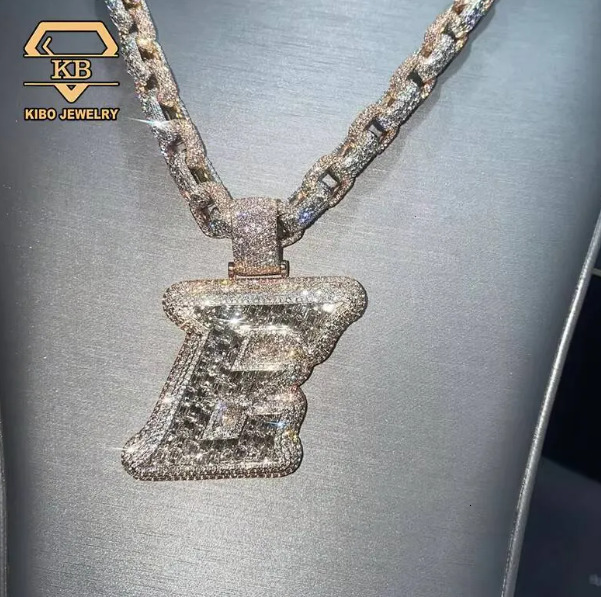 Custom Iced Out Name Pendant for Rapper, High Shine Real Lab Grown Moissanite Diamond Charm, Personalized Initial Letter Hip Hop Pendant