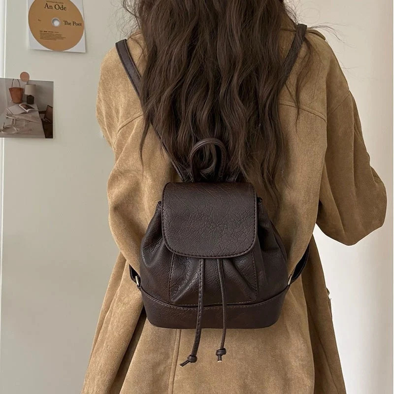 Fashion Women School Backpack Lady Versatile Mini Outdoor Travel Bag Female Daily Lightweight Commute Black Coffee Bag 260725