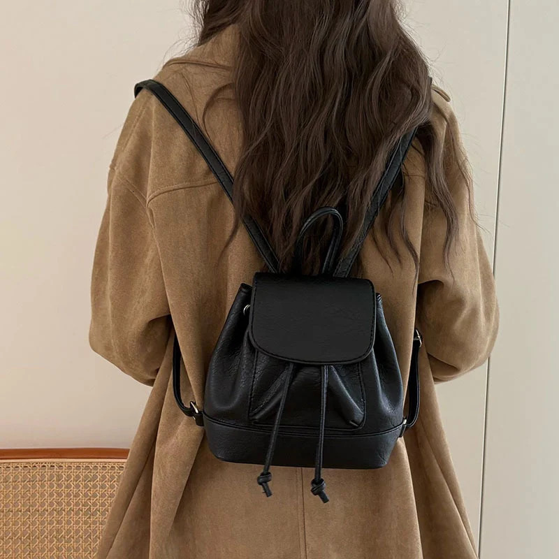 Fashion Women School Backpack Lady Versatile Mini Outdoor Travel Bag Female Daily Lightweight Commute Black Coffee Bag 260725 - view 3