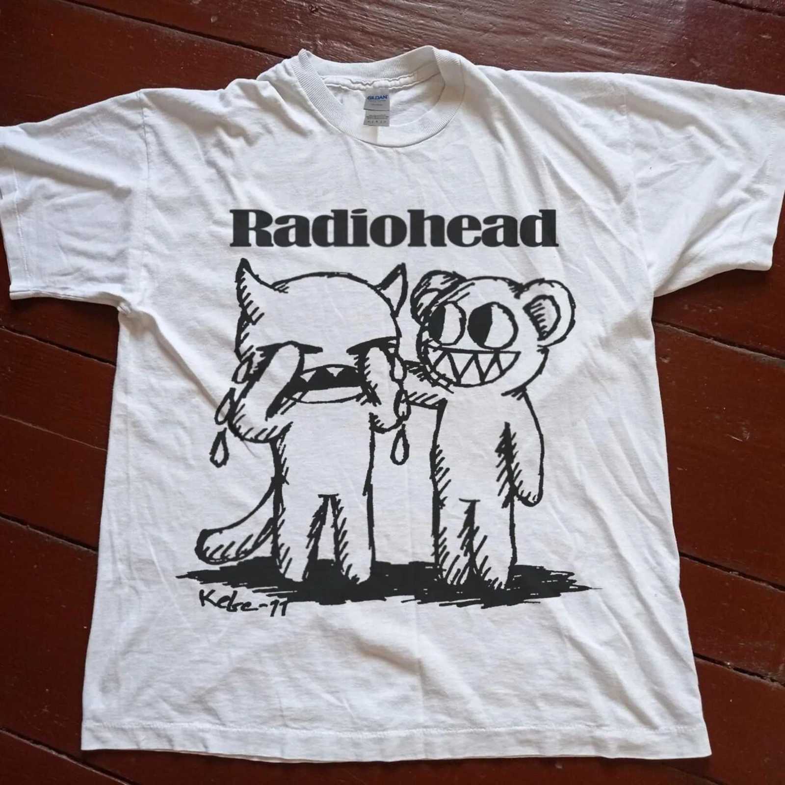 Men Hot Selling Vintage Summer Radiohead TShirt The Bend Album Band Copy Pattern Mens Print Rock Hip Hop Artist Street Life Top J260715 - view 3