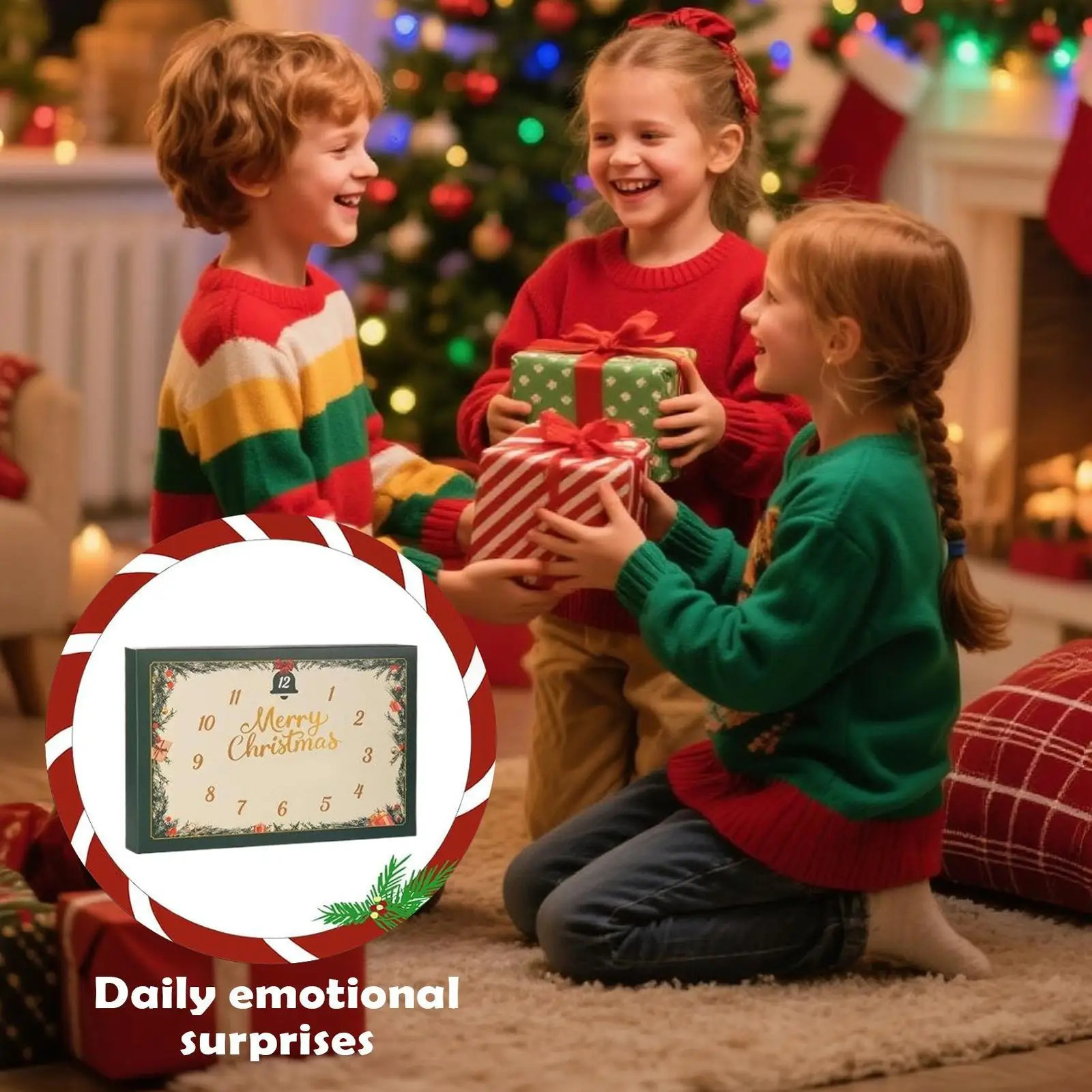 Christmas Countdown Calendar Advent 2d Acrylic Holiday Themed Decorations 24 Days Handmade Emotional Crochet Toys with Positive 260725 - view 4