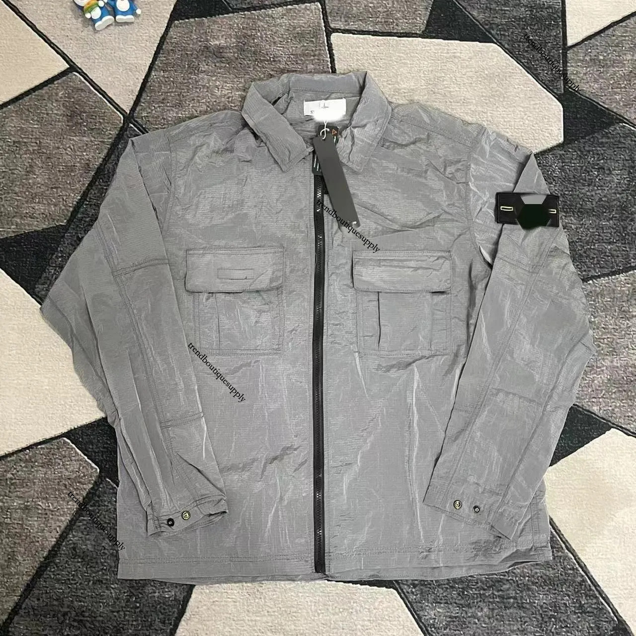 Giacca Stones Designer Topstoney Giacca Badge Cerniera Giacca A Vento Stone Cap…