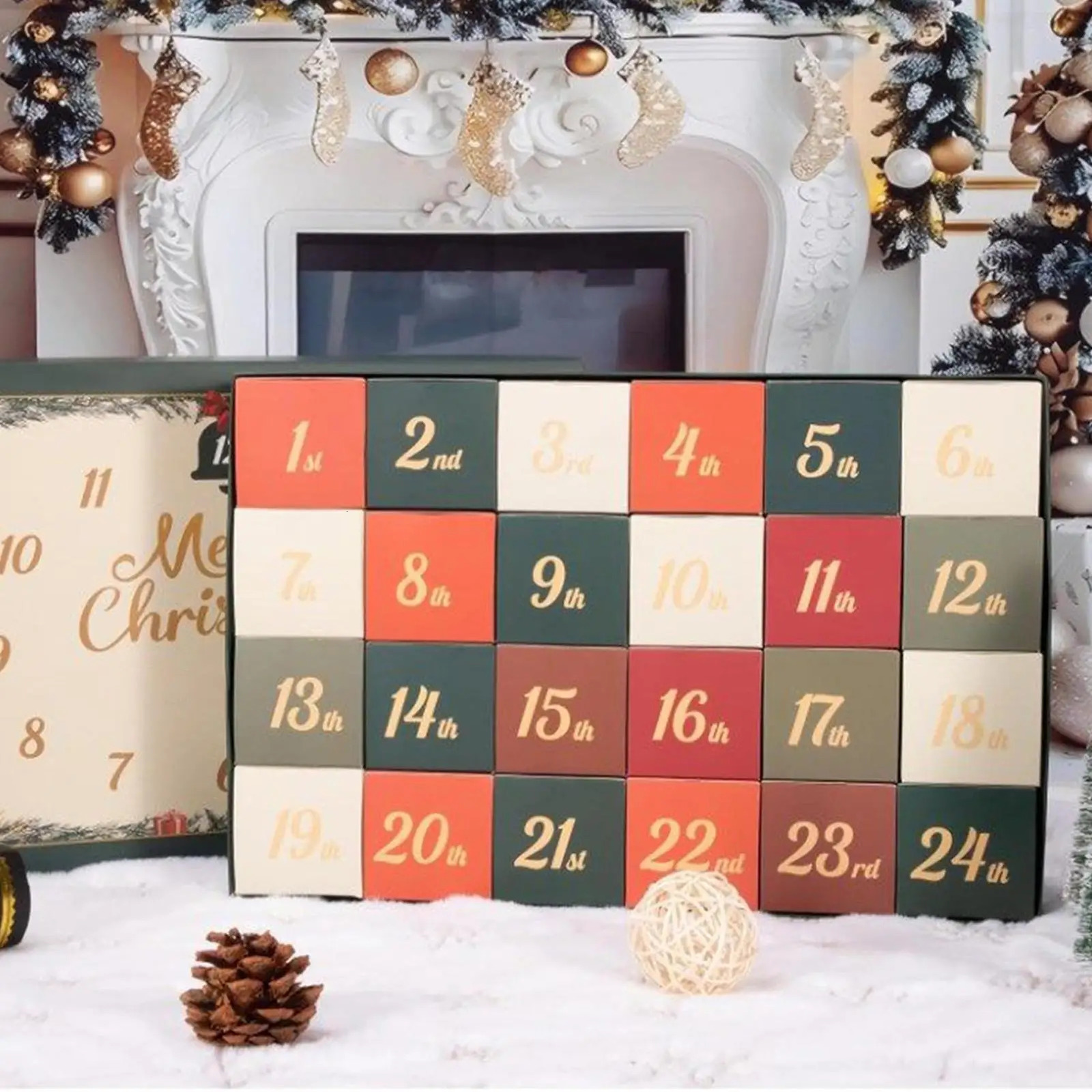 Christmas Countdown Calendar Advent 2d Acrylic Holiday Themed Decorations 24 Days Handmade Emotional Crochet Toys with Positive 260725 - view 3