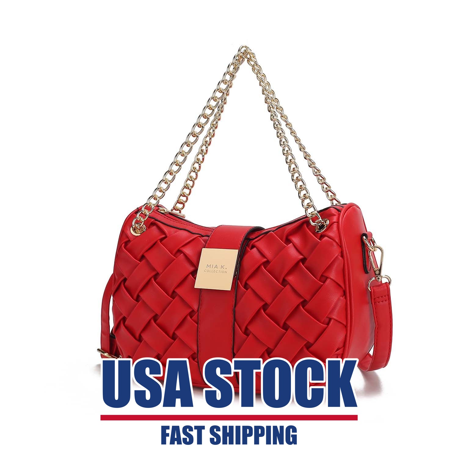 MKF Collezione Solari Borsa A Tracolla Con Catena Intrecciata Alla Moda Con Accenti Color Oro Di Mia K Designer Bag-image