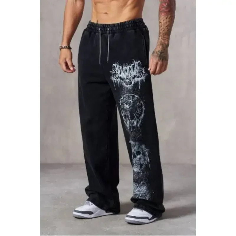 White Wide Leg Sweatpants for Women s Korean Y2K Streetwear Harajuku Hip Hop Sports Pants with Letter Detail 260725