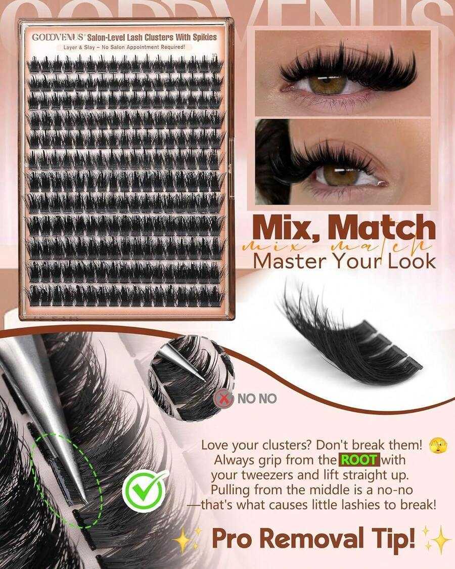 MOONAEGEAN Manga Lash Clusters With Spikes Wispy Cluster Eyelash Extensions Fluffy Anime Eyelashes Clusters Reusable Faux Mink Fairy Individual Lash E - view 7