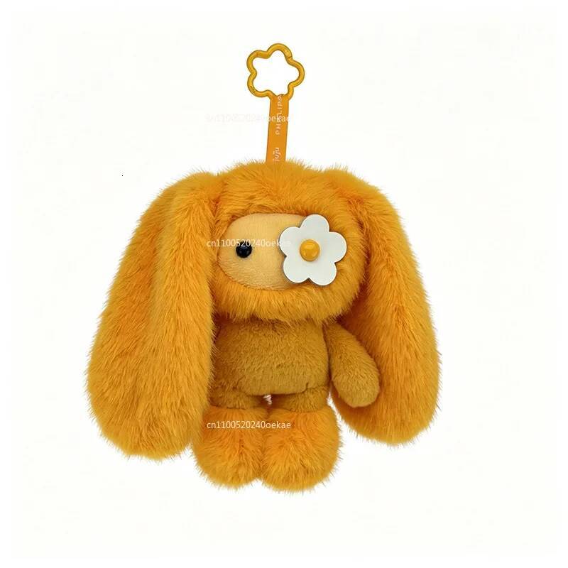 New Juju Rabbit Plush Keychain Flower Eye Bunny Stuffed Doll Kawaii Long Ears Animals Bag Pendant Car Keyring Toy Gift for Girl J260727 - view 4