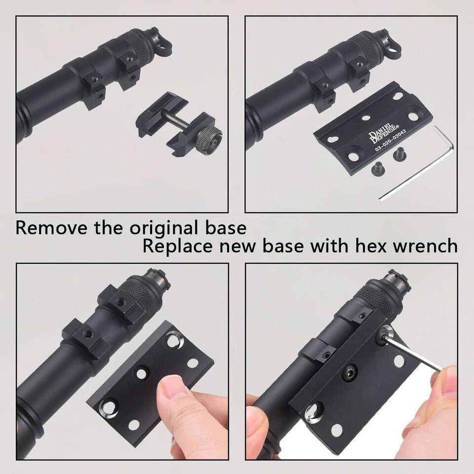 Tactical Surefire M300 M600 With DANIEL DEFENSE Offset Mount Base For Mlok Keymod 20mm Rail Hunting Flashlight White Light J260727 - view 6