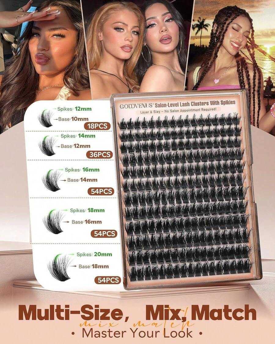 MOONAEGEAN Manga Lash Clusters With Spikes Wispy Cluster Eyelash Extensions Fluffy Anime Eyelashes Clusters Reusable Faux Mink Fairy Individual Lash E - view 6