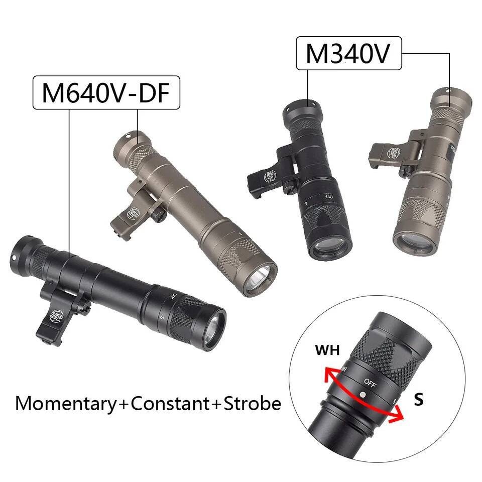 Tactical Surefire M340 M640 M340V M600-DF SF Flashlight Led Scout Light 20mm Picatinny Rail M LOK Mount Airsoft Hunting Gun Lamp J260727 - view 4