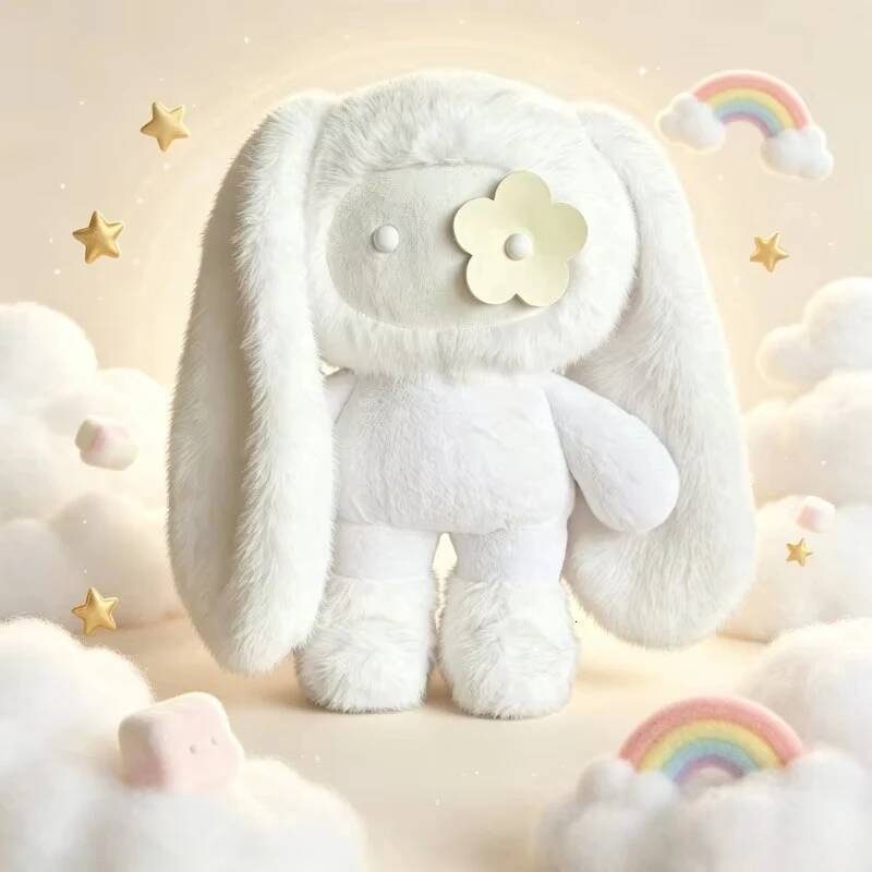 Large Cute JUJU Long Ear Bunny Plush Doll Soft Fluffy Stuffed Rabbit Animal Toy Home Decor Birthday Gift J260727