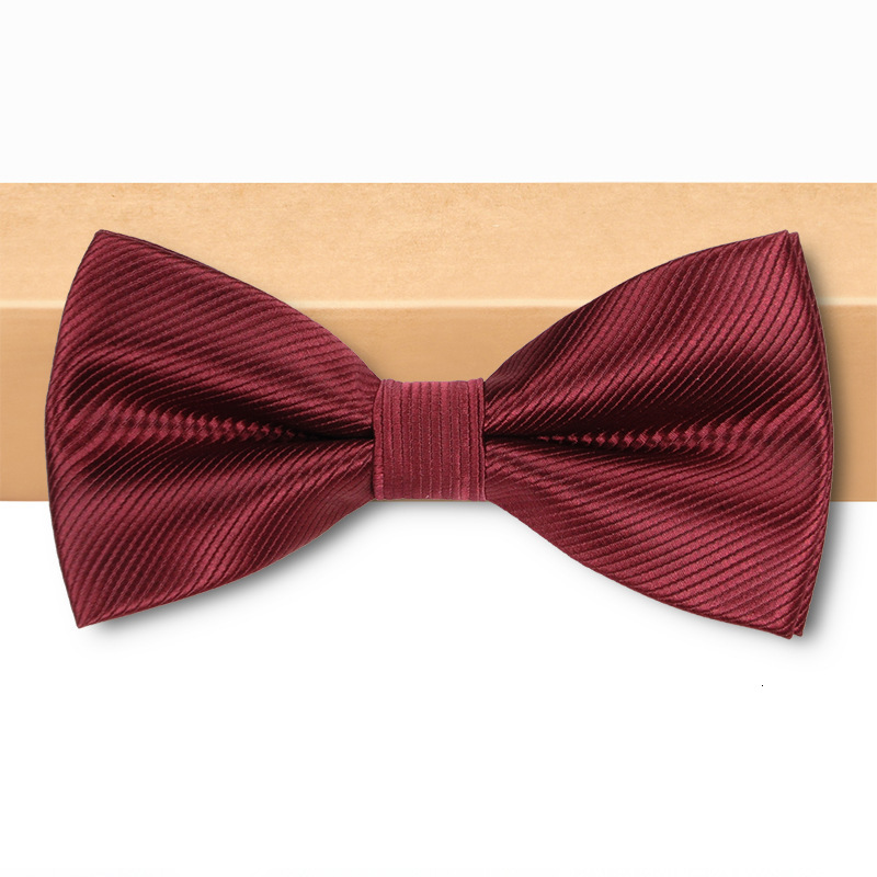 Designer Tie In Stock Men s Groomsmen Groom Wine Red Black Tie Formal Wedding Style Bow Tie for Men Fashionable and high-quality bow tie - view 5
