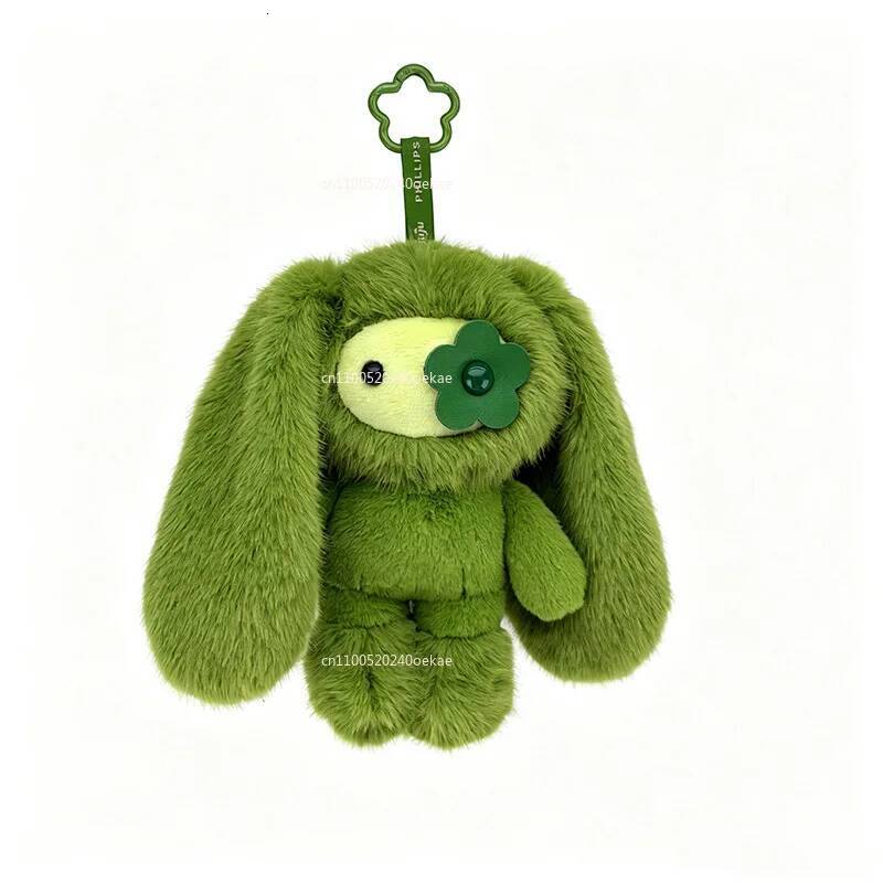 New Juju Rabbit Plush Keychain Flower Eye Bunny Stuffed Doll Kawaii Long Ears Animals Bag Pendant Car Keyring Toy Gift for Girl J260727 - view 5