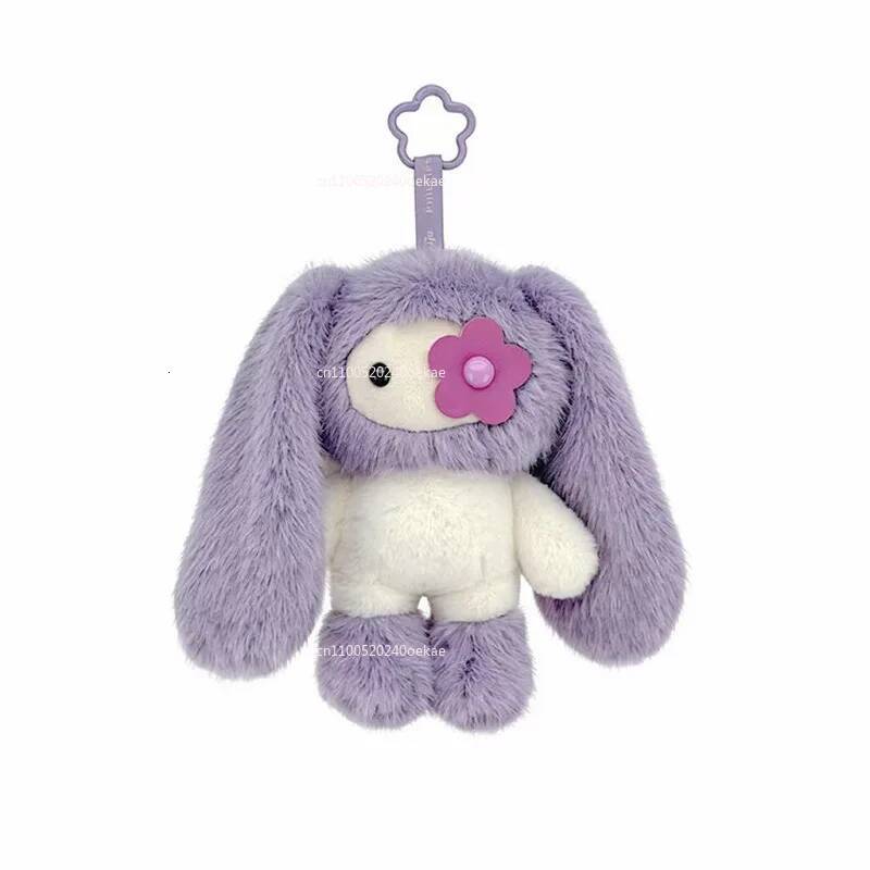 New Juju Rabbit Plush Keychain Flower Eye Bunny Stuffed Doll Kawaii Long Ears Animals Bag Pendant Car Keyring Toy Gift for Girl J260727 - view 6