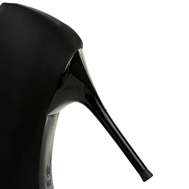 New Fashion BIGTREE Women Dress Shoes 10cm High Heels Shallow Pointed Toe Crystal Butterfly Knots Lady Red Silk Shoes Size 34-40T260724 - view 7