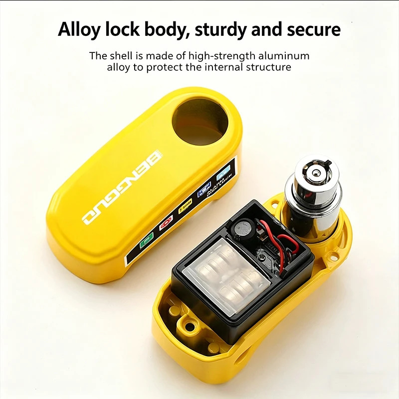 Motorcycle Bicycle Lock Alarm Protection Padlock Waterproof Brakelock with Keys Safety Anti-Theft Scooter Wheel Disc Brake Locks 260724 - view 7