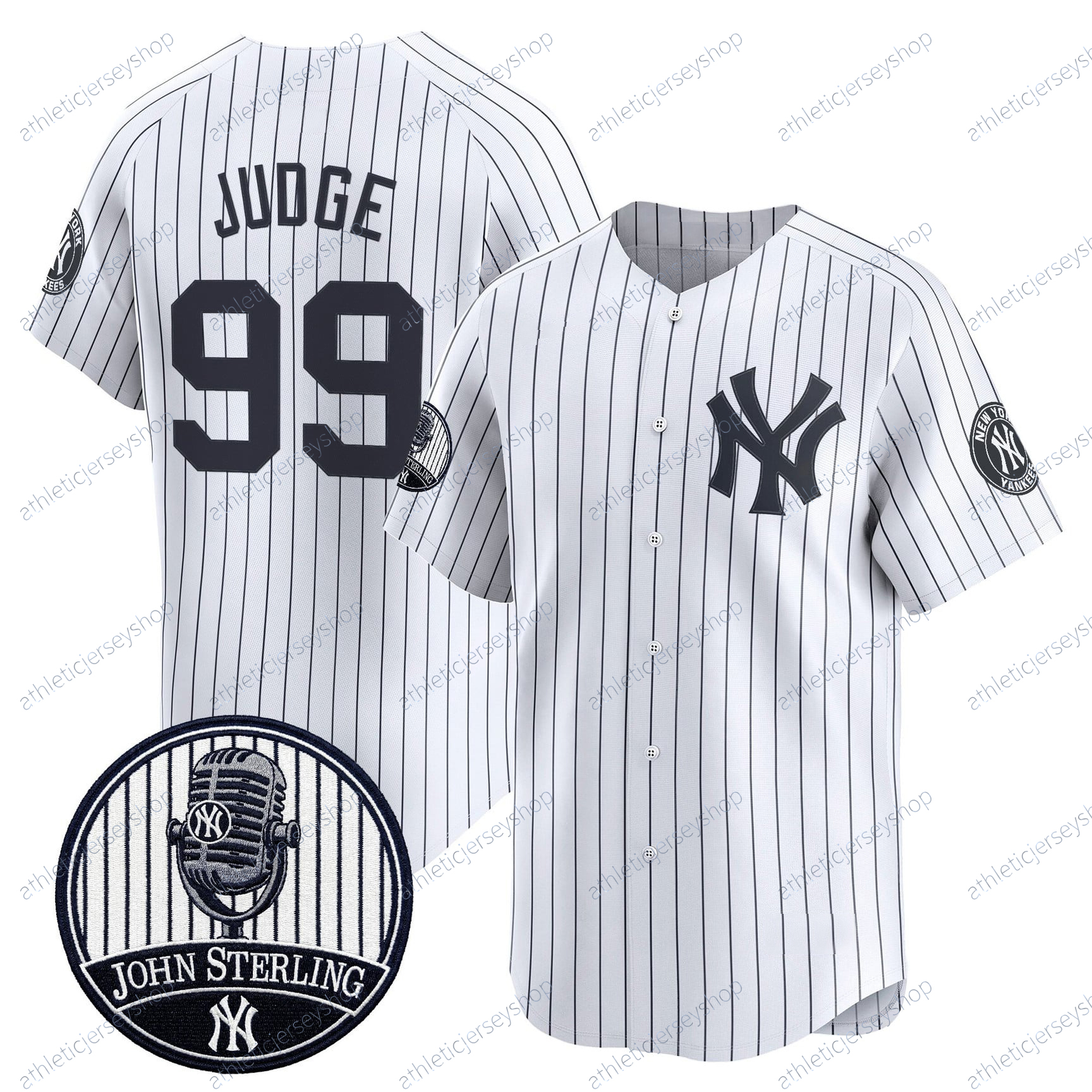 Yankee John Sterling Patch Jersey Aaron Judge George Lombard Jr. Chisholm Jr. C…