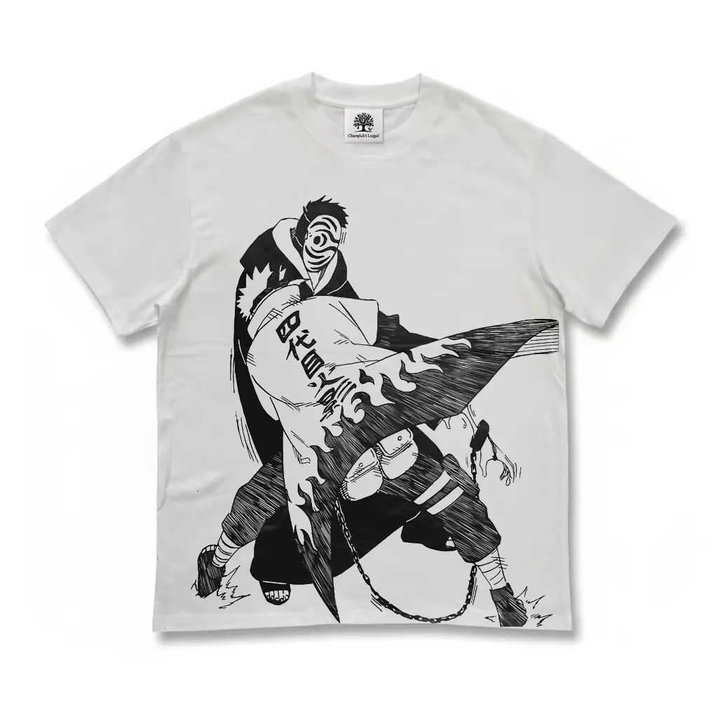 BANDAI Fashion Streetwear Tops Tees Harajuku Anime Naruto Man Print Vintage T-Shirt Summer Men Cotton TShirt Black Clothing C260727 - view 5