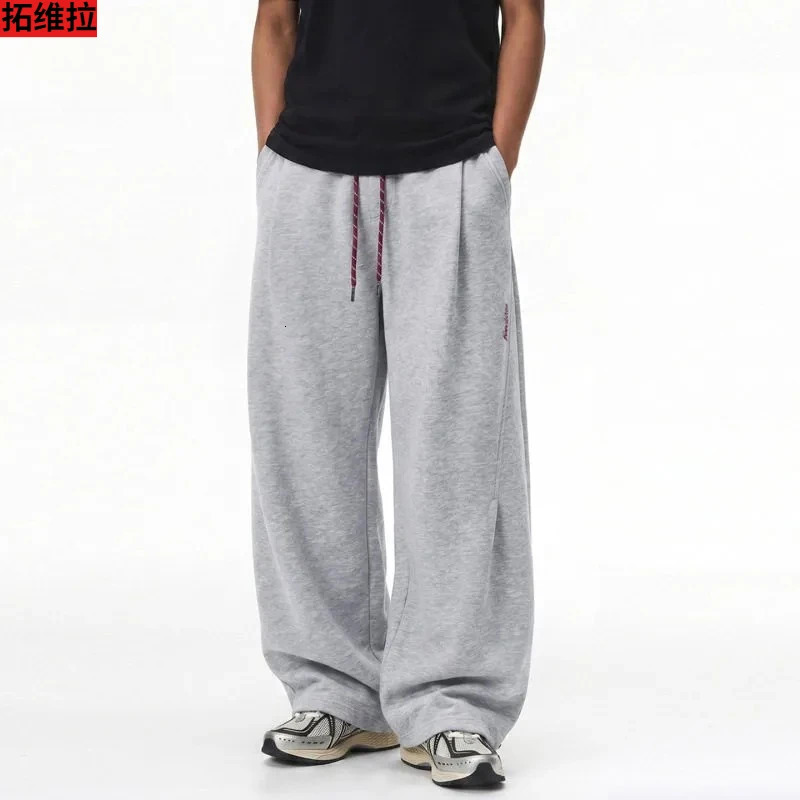 2026 Stile Primaveraautunno Taglio Dritto Pantaloni Da Jogging Sportivi Larghi Con Polsini Lunghi Taglia Europea 260727-image