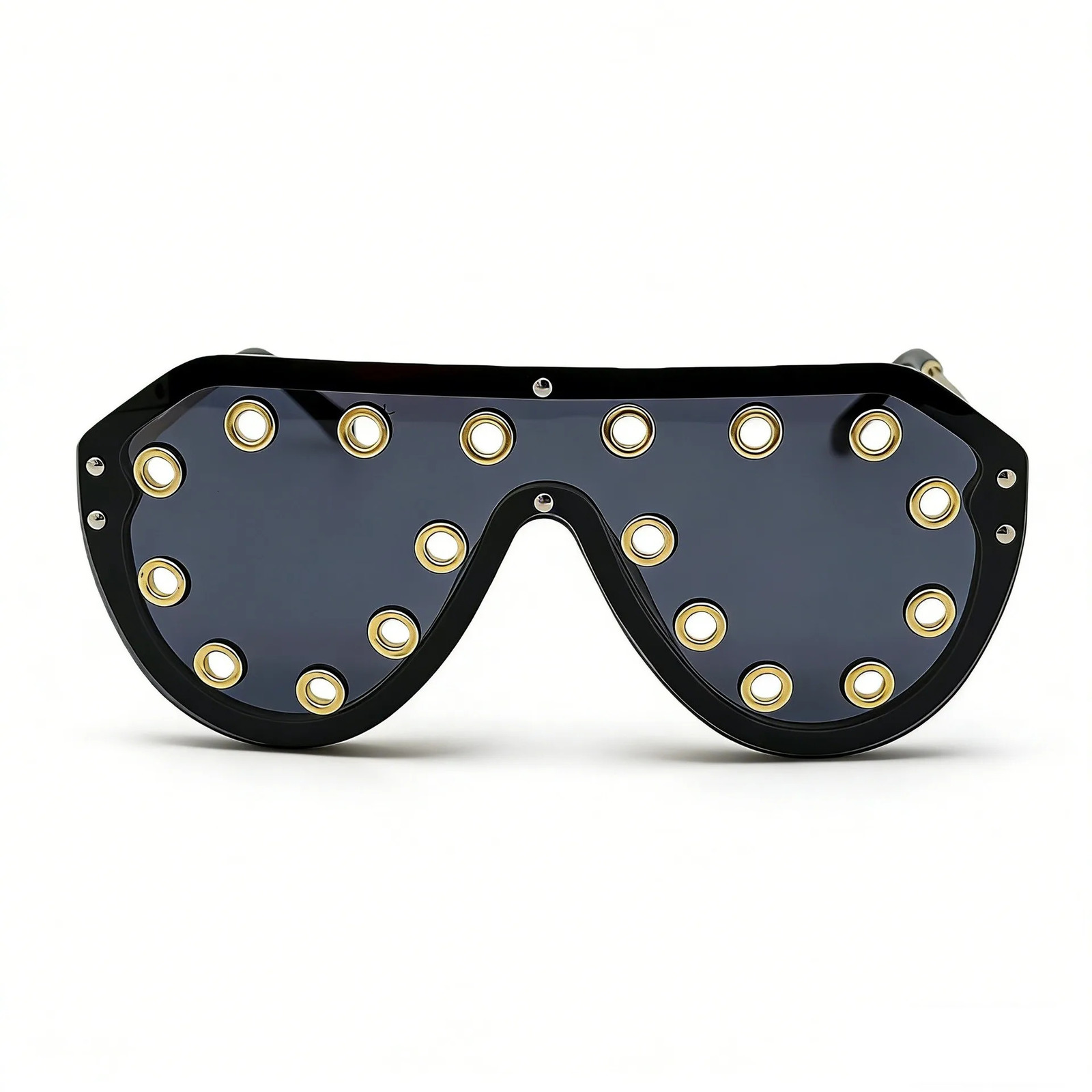 Trendy y2k Oversized One-piece Sunglasses Women Metal Rivet Party Cool Big Frame Shades UV400 Beach Club Streetwear 260725 - view 5