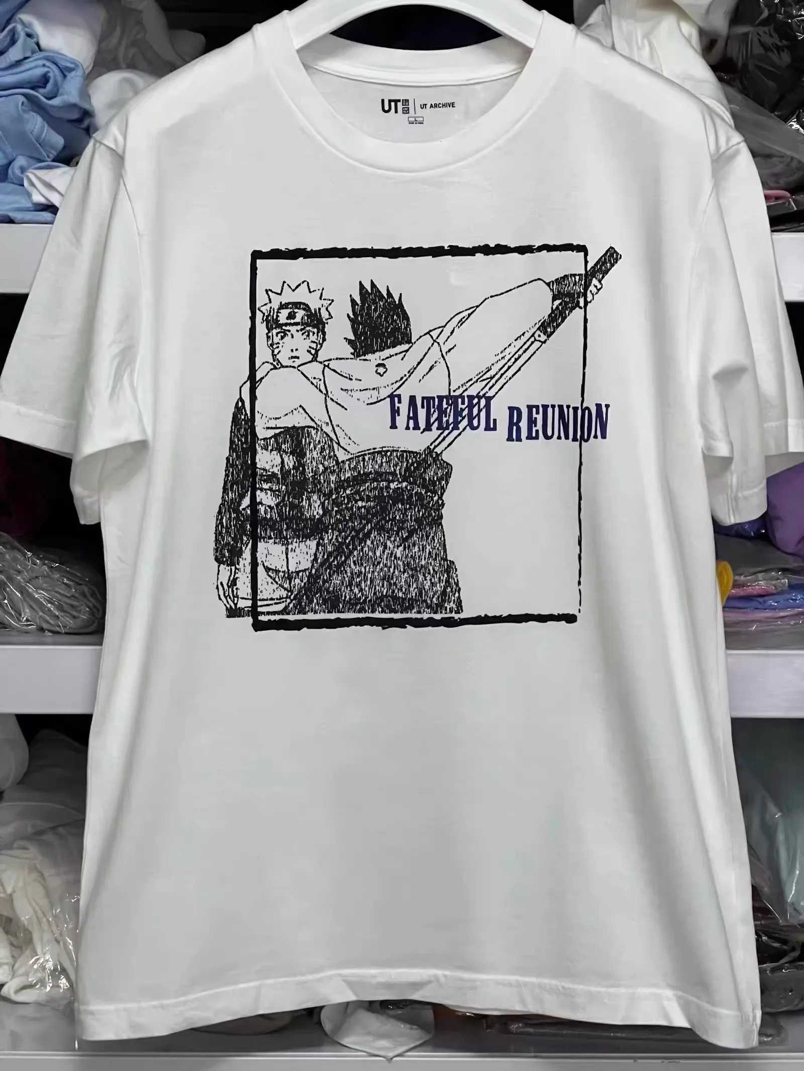 BANDAI Fashion Streetwear Tops Tees Harajuku Anime Naruto Man Print Vintage T-Shirt Summer Men Cotton TShirt Black Clothing C260727 - view 4