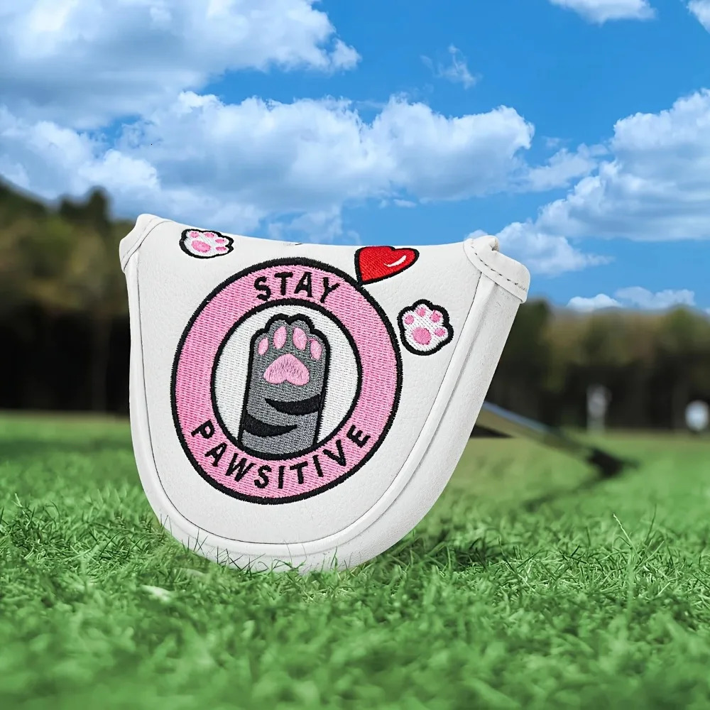 PU Golf Putter Headcover Compatible for Most Heads SemiCircle Club Head Cover with Cute Cat Paws 260728 - view 3