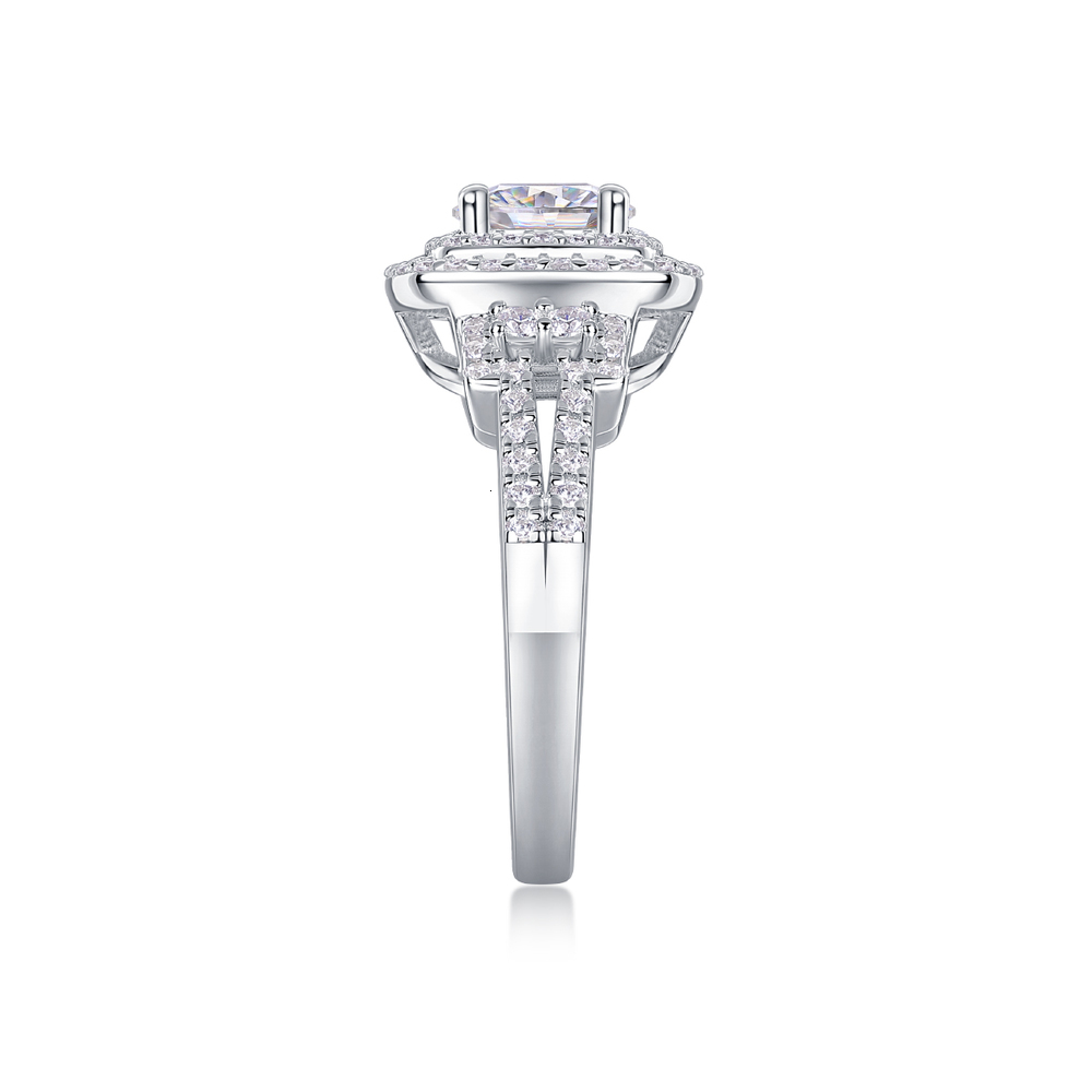 Women Mossinate Diamond Jewelry 925 Sterling Silver Ring 1ct Diamond Moissanite Ring - view 5