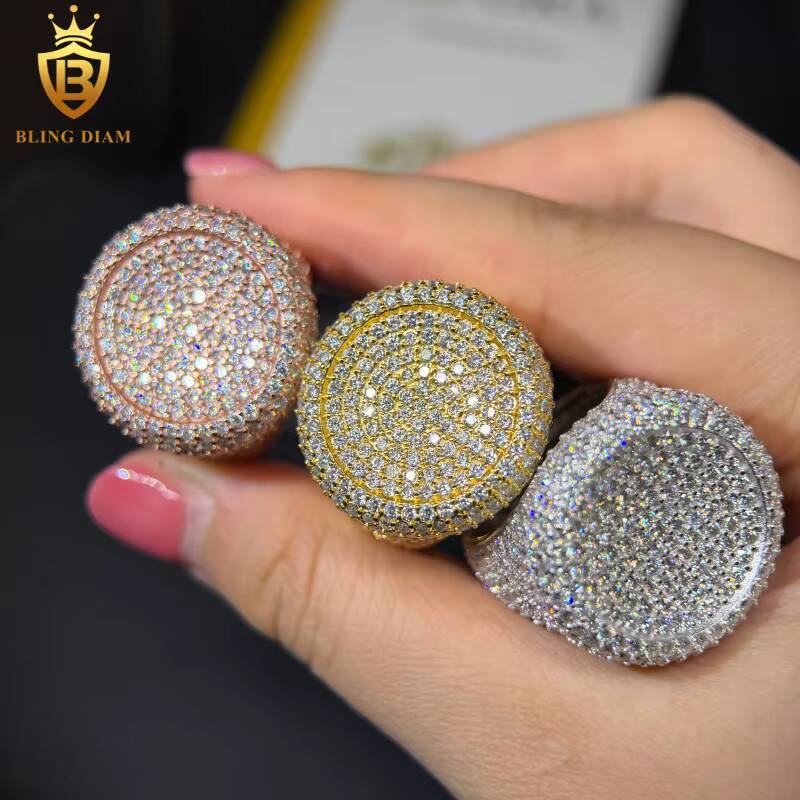 Fashion 925 Sterling Silver VVS1 Moissanite Ring Iced Out Moissanite Rings HipHop Ring Fine Jewelry Pass Diamond Tester GRA - view 3