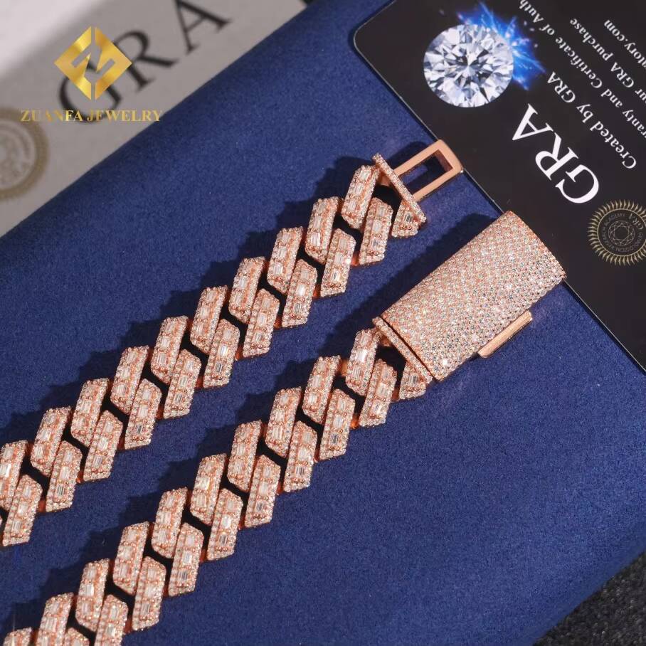 Wholesale 16MM Cuban Chain Moissanite Cuban Link Chain Necklace Men Hip Hop Iced Out Diamond 925 Silver Past Diamond Test - view 4