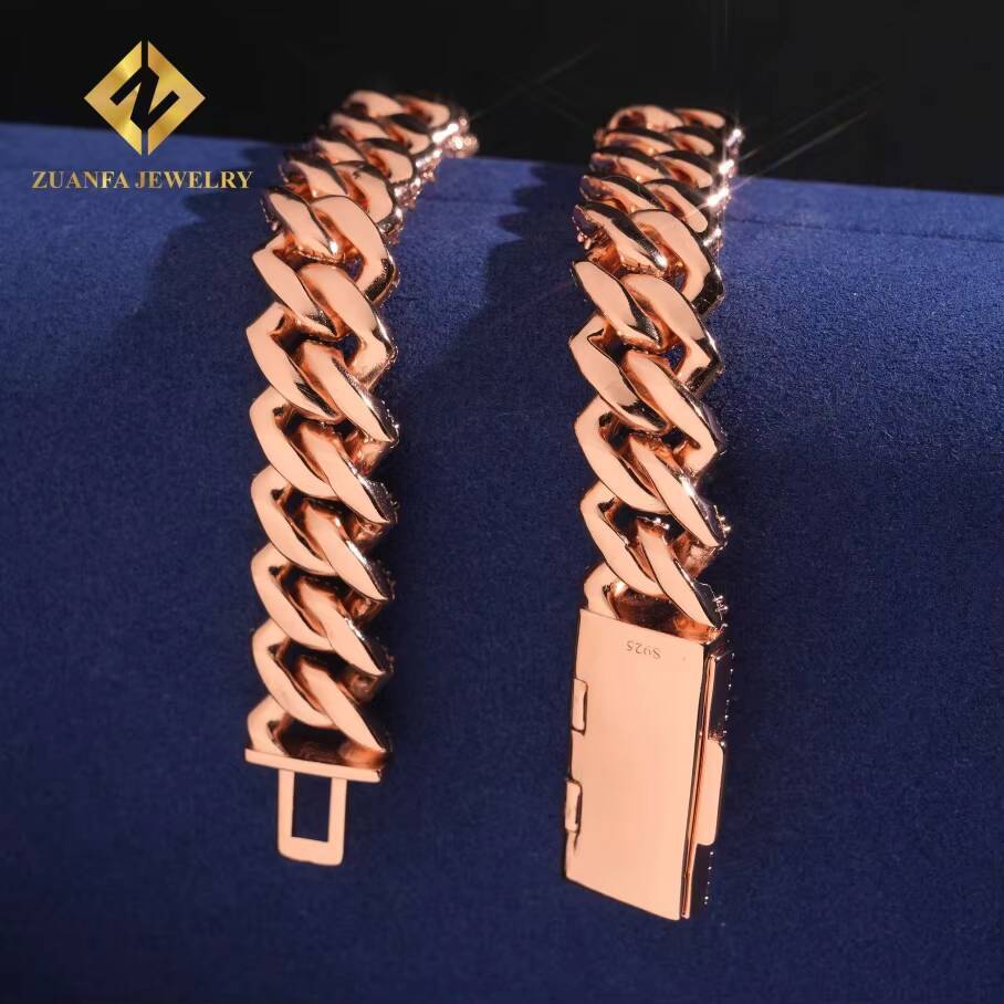 Wholesale 16MM Cuban Chain Moissanite Cuban Link Chain Necklace Men Hip Hop Iced Out Diamond 925 Silver Past Diamond Test - view 7