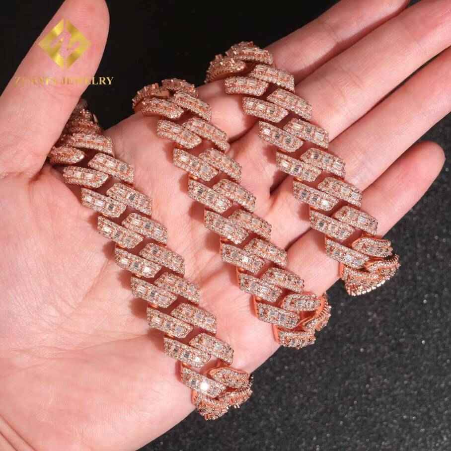 Wholesale 16MM Cuban Chain Moissanite Cuban Link Chain Necklace Men Hip Hop Iced Out Diamond 925 Silver Past Diamond Test - view 5