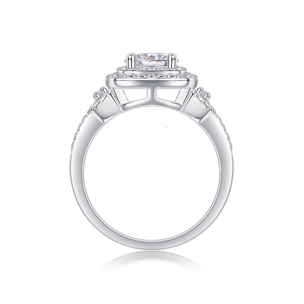 Women Mossinate Diamond Jewelry 925 Sterling Silver Ring 1ct Diamond Moissanite Ring - view 4