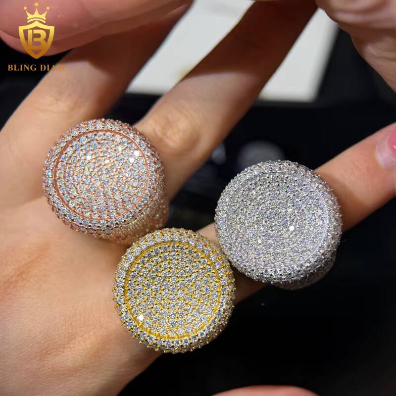 Fashion 925 Sterling Silver VVS1 Moissanite Ring Iced Out Moissanite Rings HipHop Ring Fine Jewelry Pass Diamond Tester GRA - view 6