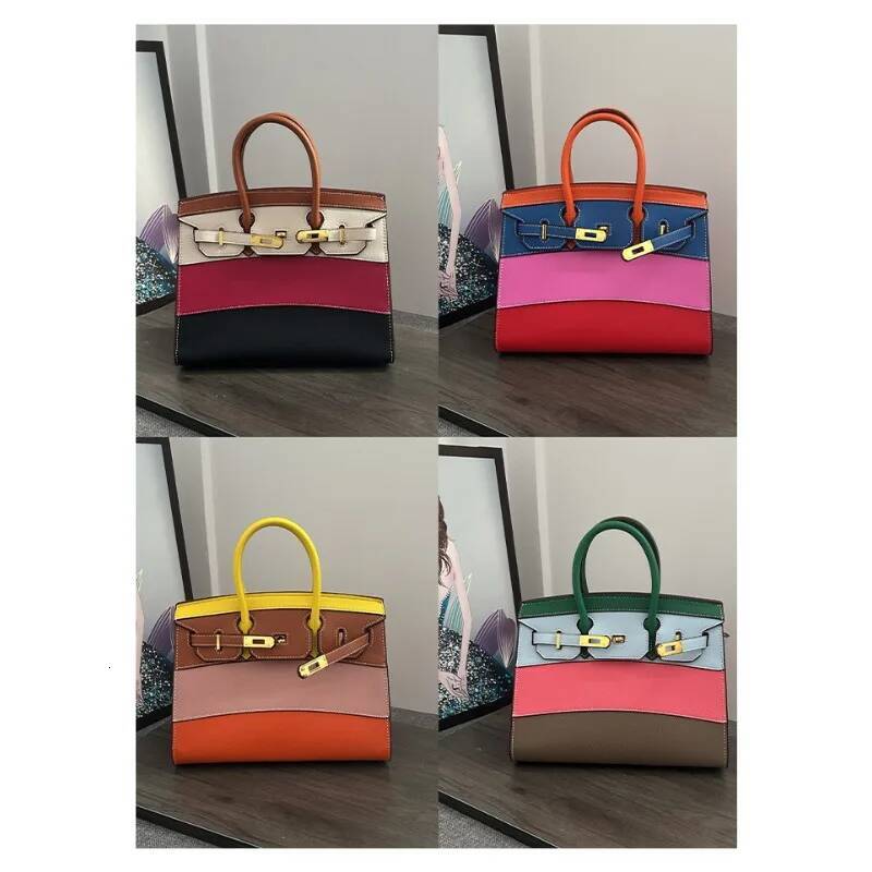 Rainbow Satchelcontrast Color Bagfashionstylish Large Capacity Patchwork Crossbody Bag Suotong0728 - view 6