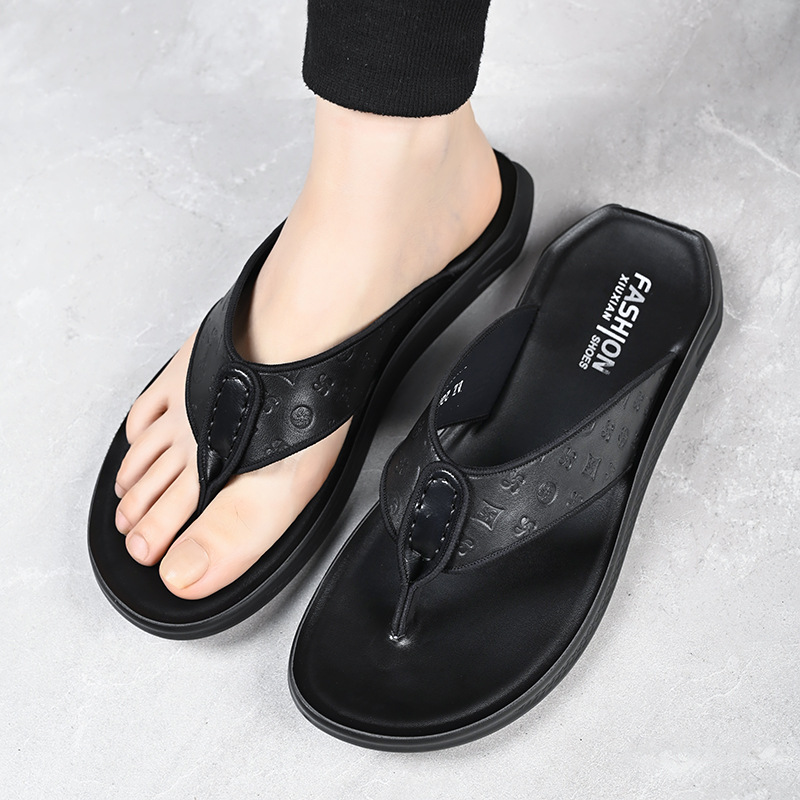 Designer Slippers Summer New Men's Flip Flops, Non-Slip Durable Soft Sole Outdoor Beach Sandals, Casual Anti-Slip Toe Post Slippers for Daily Wea - view 4