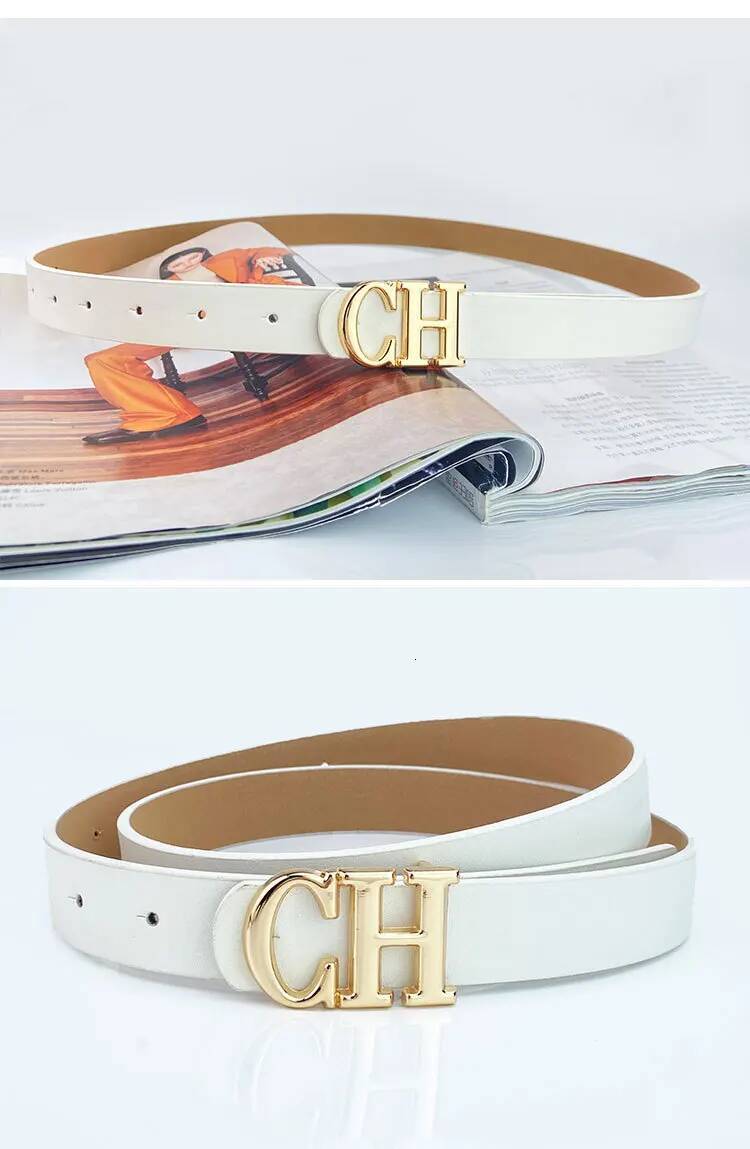 Narrow Fashion Soft Dress Waist Strap For Jeans Alloy CH Buckle Women High Quality Leather Belt 2.3Cm Width Waistband - view 4