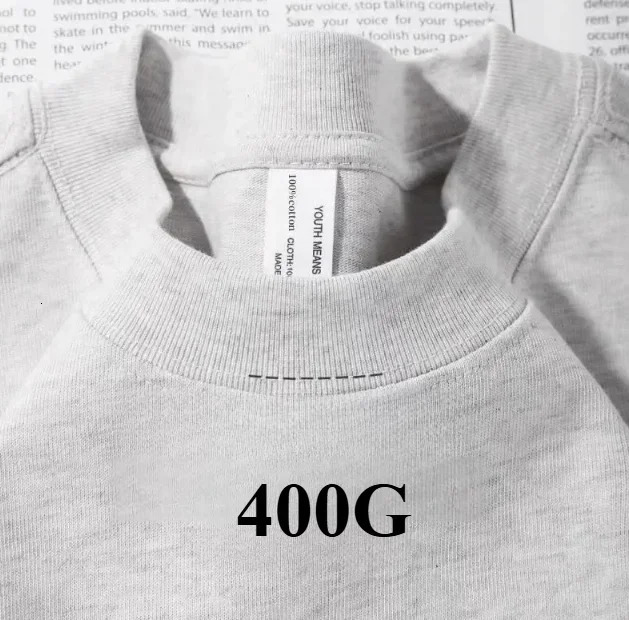 400g Cotton T Shirts Men Short Sleeved Heavyweight Summer Round Neck Loose Breathable Shirt for Men Women Basic Tee 260727BJ - view 7