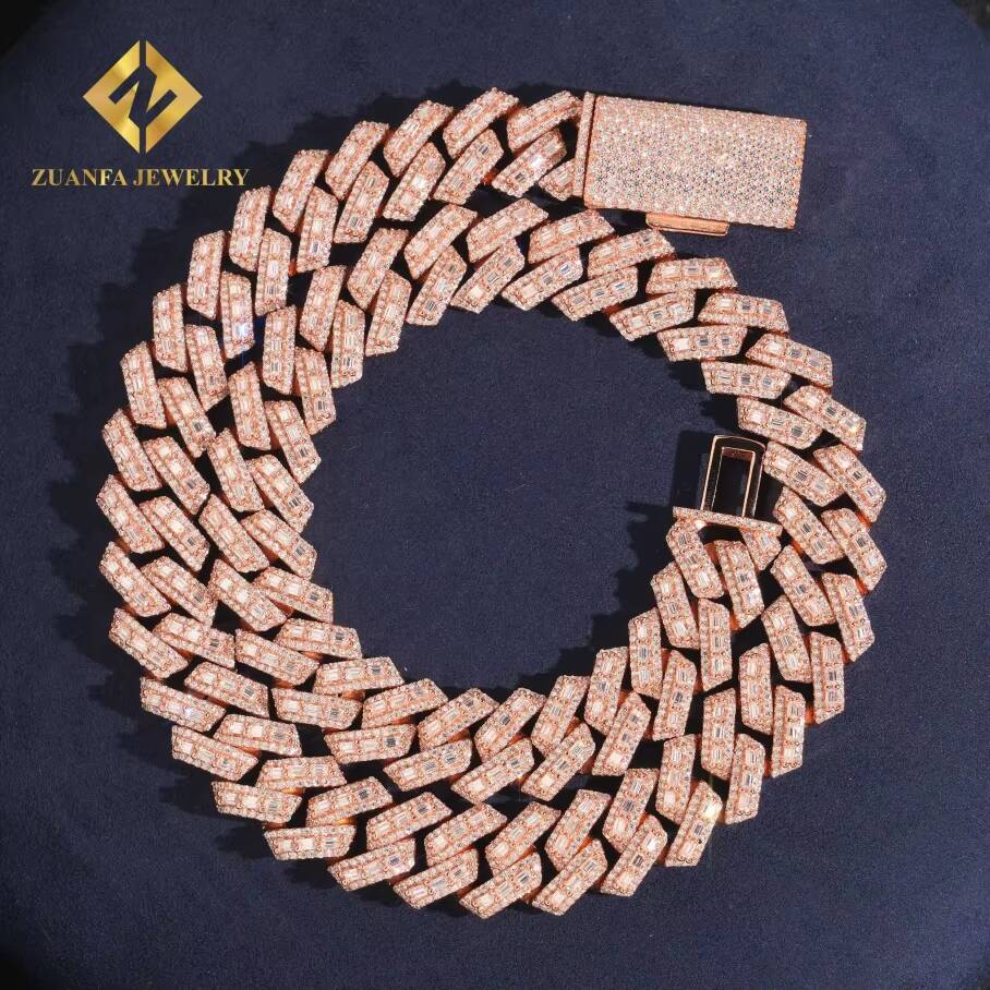 Wholesale 16MM Cuban Chain Moissanite Cuban Link Chain Necklace Men Hip Hop Iced Out Diamond 925 Silver Past Diamond Test - view 6