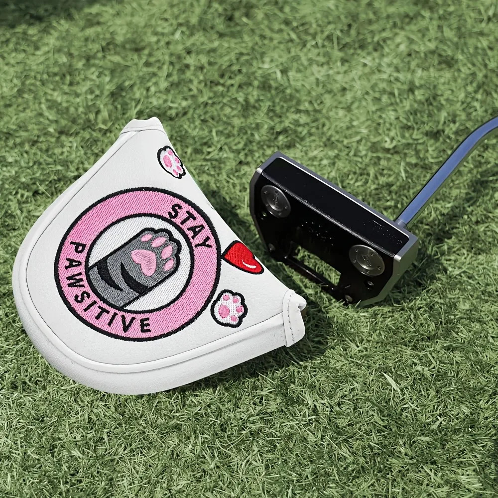 PU Golf Putter Headcover Compatible for Most Heads SemiCircle Club Head Cover with Cute Cat Paws 260728 - view 5
